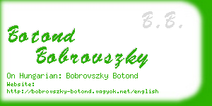 botond bobrovszky business card